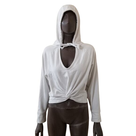 Fabletics Tops - Fabletics Sydney Hoodie Sweatshirt Womens XS White Twist Front